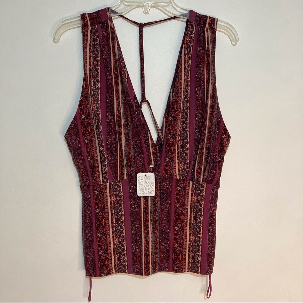 Free People Sleeveless Open Back Purple Top Size Medium